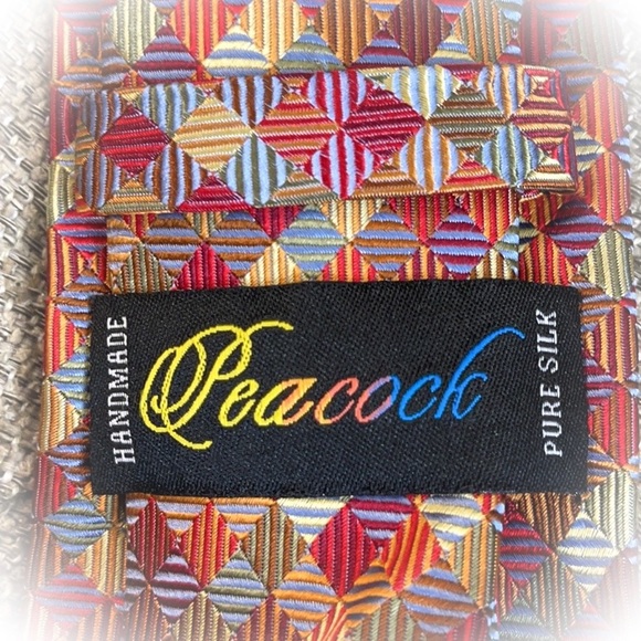 😎Really Stunning Multicolored Peacock Silk Mens Toe😎 - Picture 7 of 10